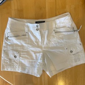 WHBM White cargo shorts with rhinestone detail size 2